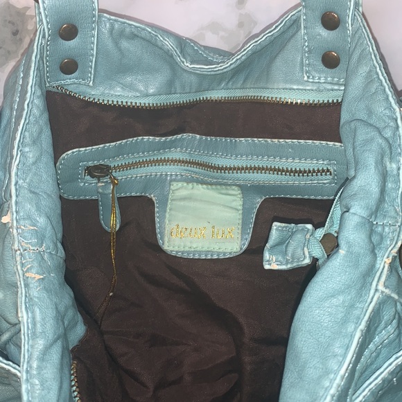🎒 Vintage Deux Lux Teal Western Embossed Large Shoulder Bag Urban Outfitters - Picture 11 of 14